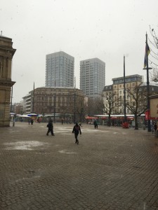 From the Hauptbahnhof in Mainz on a snowy day