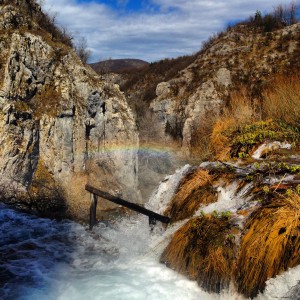 The rainbow over the biggest fall in the park!