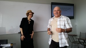 Sr. Juan Jose and Leah while Leah gives her presentation. Fun times in class!