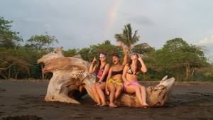 We saw a total of 3 rainbows on this trip, one of which was full, but heres the one on the beach!