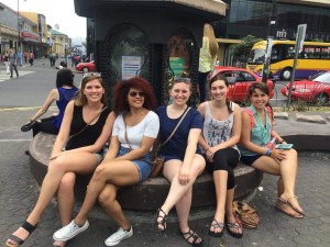 Sitting in the main market square in downtown San Jose, waiting on the rest of the group because buses are faster than walking!