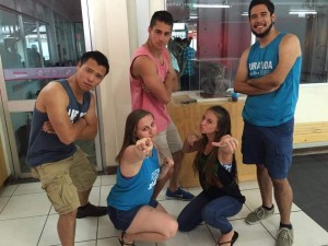Bro Tank Tuesday is now a thing. Left to right is Hao, Beth (in front), Alex, Makayla (in front), and Daniel. Work it y'all! (Alex and Makayla are also students at UA...represent!