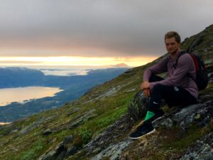 Hiking at 1am in Narvik, Norway with the Midnight Sun at my back