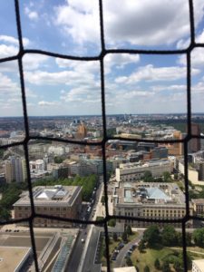 View from hot air balloon above Berlin