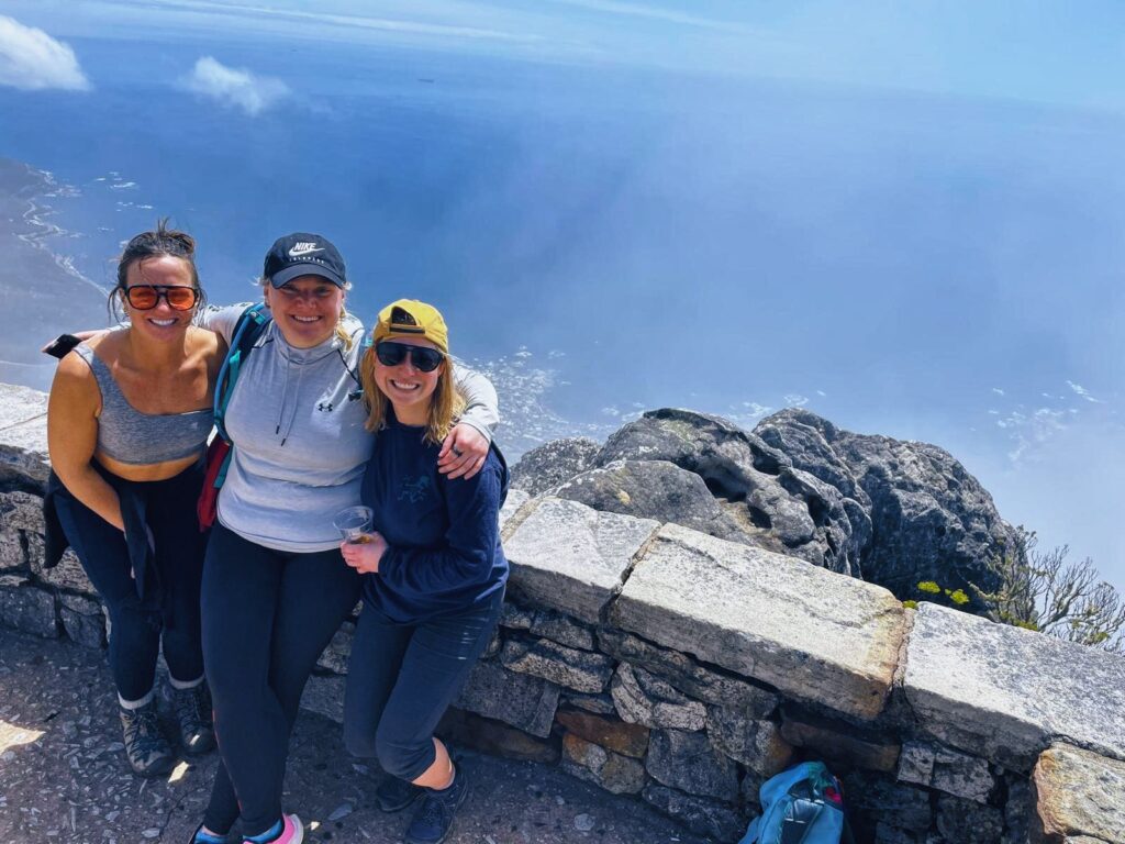 Two of my classmates and myself at the summit of Table Mountain.